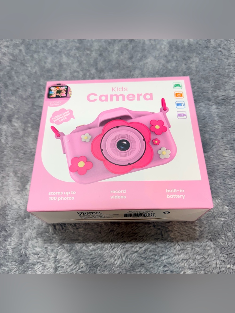 Kids Pink Flower Digital Camera - Compact Photo & Video Toy